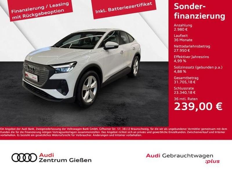 Gletscherweiß metallic (metallic) Gebraucht 2022 Audi e-tron Sportback Basis SUV | 30.330 € (Superpreis) - Bild 1/4
