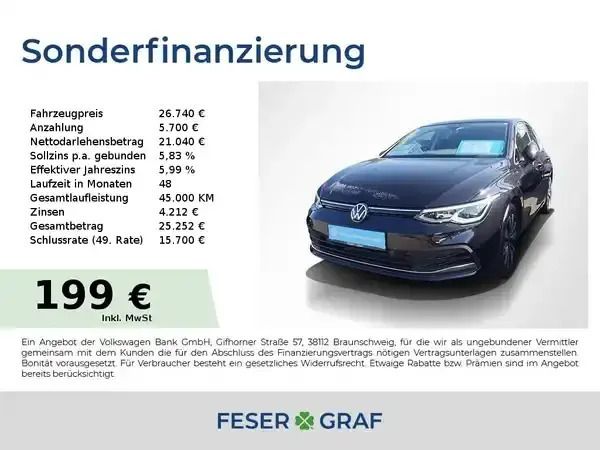 Gebraucht VW Golf VIII Move 150 PS (110 kW) 2024 Deep black perleffekt Limousine