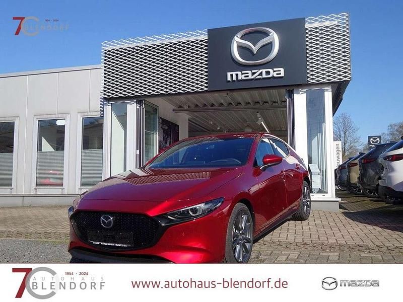 Neu Mazda 3 Exclusive 140 PS (102 kW) 2025 Soul red crystal Limousine