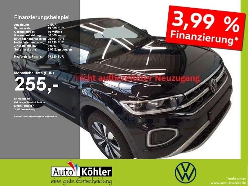 Deep black perleffekt Gebraucht 2024 VW T-Roc Cabriolet Move Cabrio | 25.820 € (Superpreis) - Bild 1/3