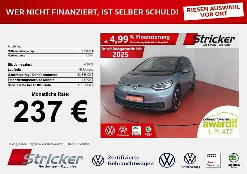 Blau (stonewashed blue metallic) Gebraucht 2020 VW ID.3 Kleinwagen | 19.949 € (Guter Preis) - Bild 1/4