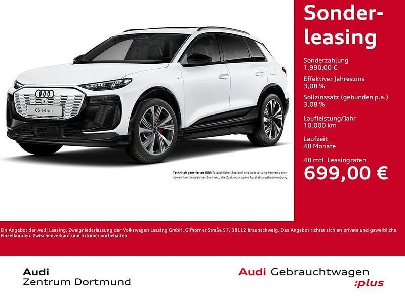 Gletscherweiß metallic Gebraucht 2025 Audi Q6 e-tron Ambiente SUV | 68.866 € (Etwas zu teuer) - Bild 1/3