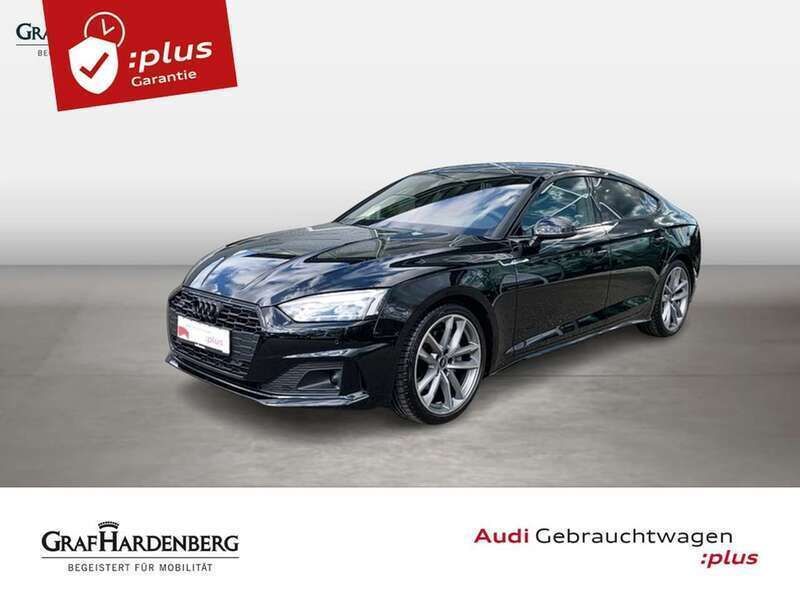Mythosschwarz metallic Gebraucht 2024 Audi A5 Sportback Advanced Plus Limousine | 45.888 € (Teuer) - Bild 1/4
