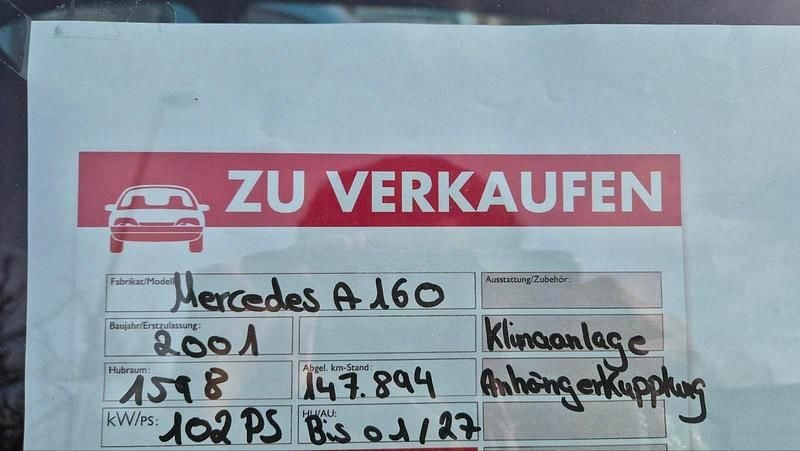 Gebraucht Mercedes A160 102 PS (75 kW) 2001 Silber Kleinwagen