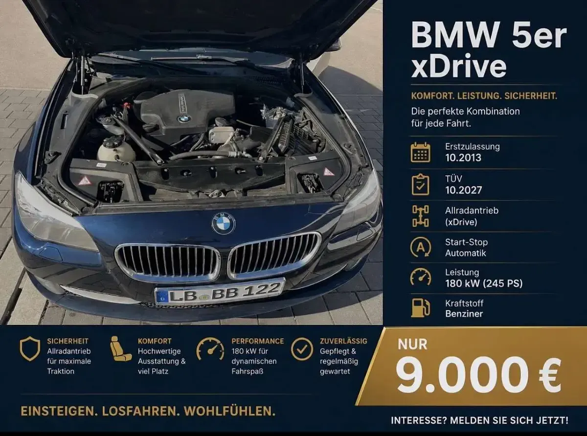 Gebraucht BMW 528 245 PS (180 kW) 2013 Blau Limousine