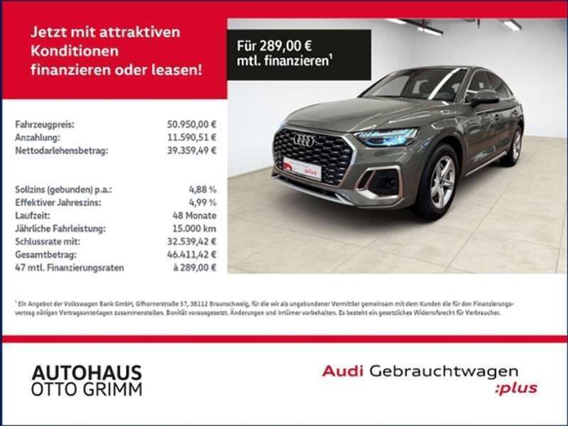 Grau (chronosgrau metallic) Gebraucht 2024 Audi Q5 Sportback S-Line SUV | 50.948 € (Guter Preis) - Bild 1/4
