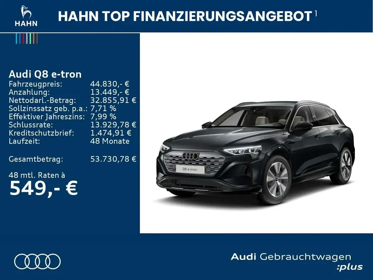 Brugt Audi Q8 e-tron Advanced 300 kW (408 HK) 2023 Grå SUV