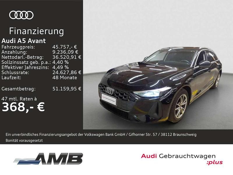 Mythosschwarz metallic Gebraucht 2025 Audi A5 Sport Kombi | 44.270 € (Superpreis) - Bild 1/3