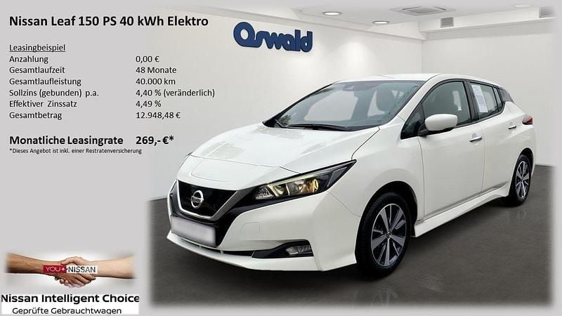 Gebraucht Nissan Leaf Acenta 110 kW (150 PS) 2020 Weiß Kleinwagen