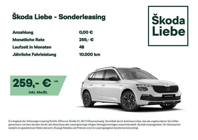 Weiss Neu 2025 Skoda Kamiq Monte Carlo SUV | 29.489 € (Fairer Preis) - Bild 1/4