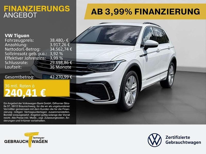 Pure white Gebraucht 2024 VW Tiguan R-line SUV | 38.480 € (Guter Preis) - Bild 1/4