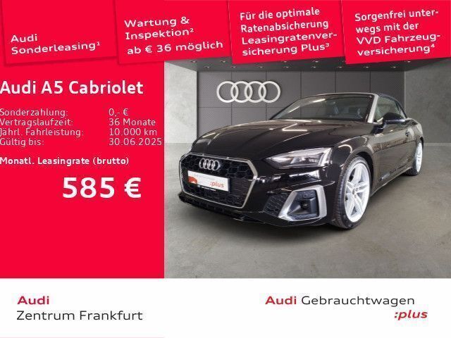 Mythosschwarz metallic/verdeck Gebraucht 2024 Audi A5 Cabriolet S-Line Cabrio | 51.440 € (Teuer) - Bild 1/2