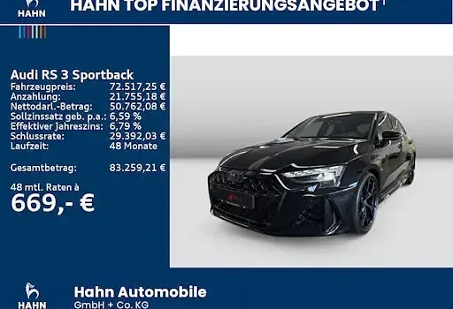 Neu Audi RS3 Advanced 400 PS (294 kW) 2025 Schwarz Limousine
