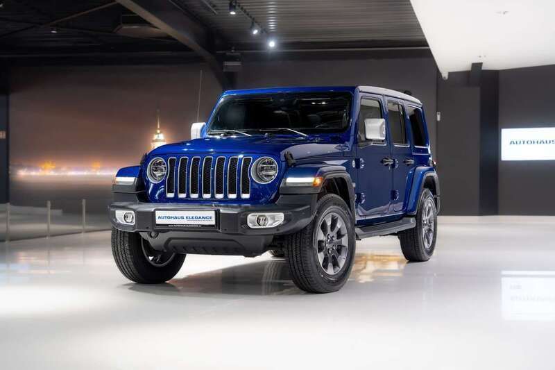 Ocean blue metallic c/c Gebraucht 2020 Jeep Wrangler Unlimited Sahara SUV | 43.980 € (Guter Preis) - Bild 1/4