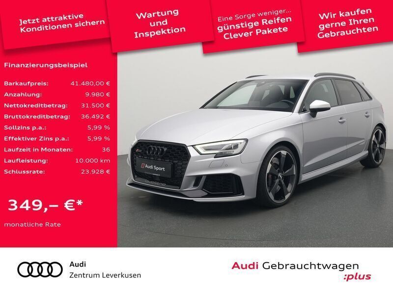 Florettsilber metallic Gebraucht 2019 Audi RS3 Sportback Comfort Kleinwagen | 41.480 € (Fairer Preis) - Bild 1/4