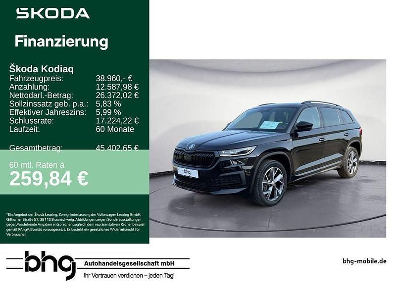 Schwarz Gebraucht 2022 Skoda Kodiaq SportLine SUV | 38.960 € (Etwas zu teuer) - Bild 1/4