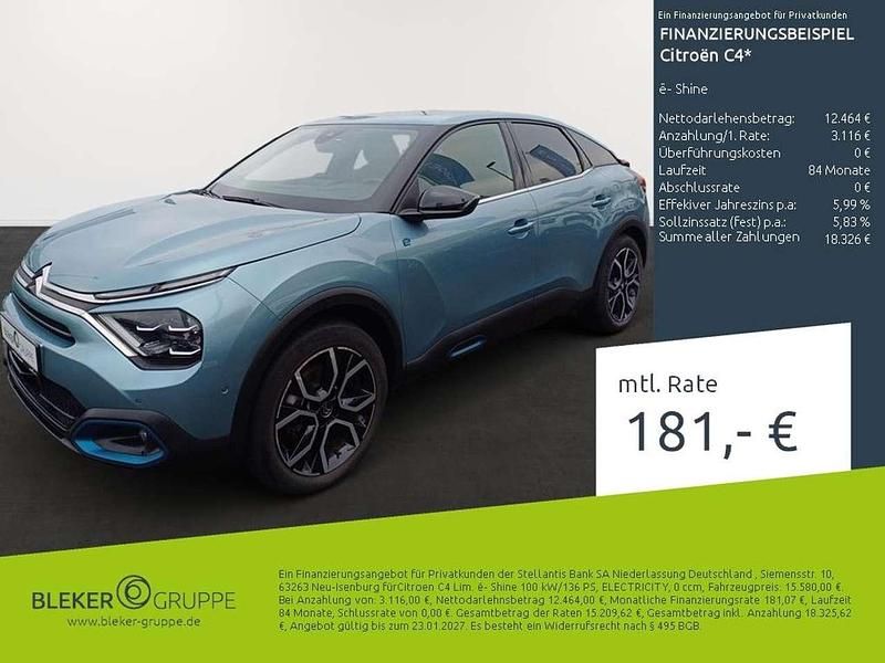 Lackierung olbia blau/typ auss Gebraucht 2021 Citroën e-C4 Shine Limousine | 15.580 € (Fairer Preis) - Bild 1/3