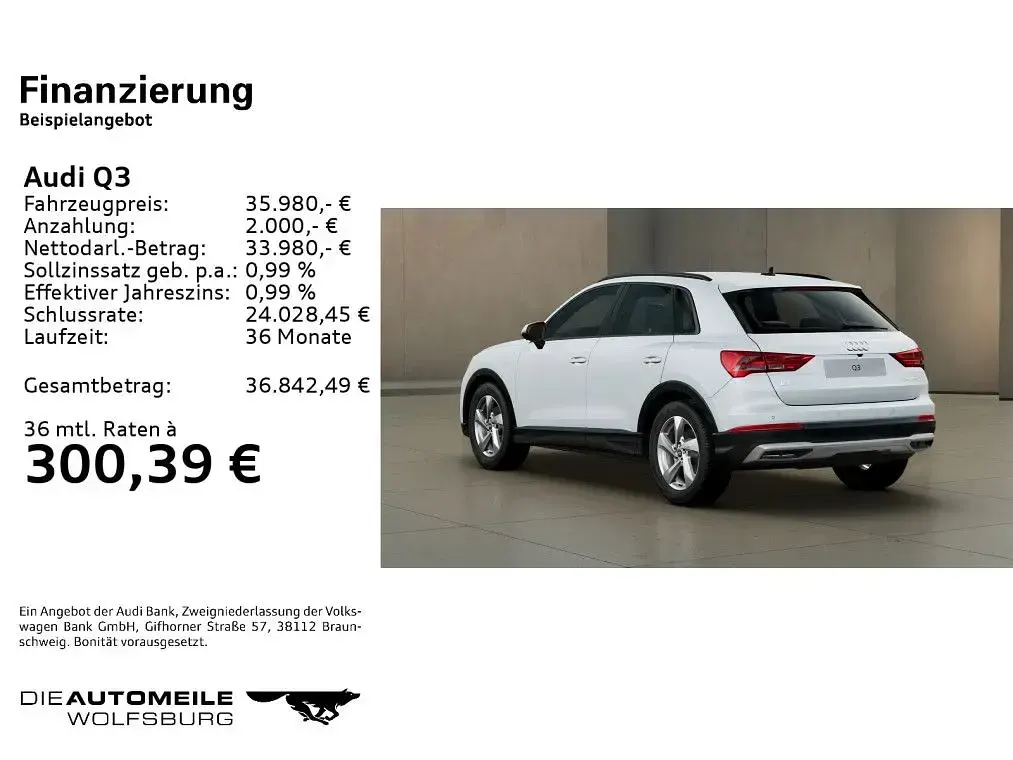 Gebraucht Audi Q3 Advanced Plus 150 PS (110 kW) 2025 Gletscherweiß metallic (metallic) SUV