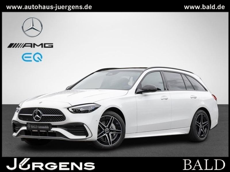 Schwarz metalliclack obsidianschwarz Gebraucht 2024 Mercedes C200 AMG Kombi | 43.440 € (Teuer) - Bild 1/4