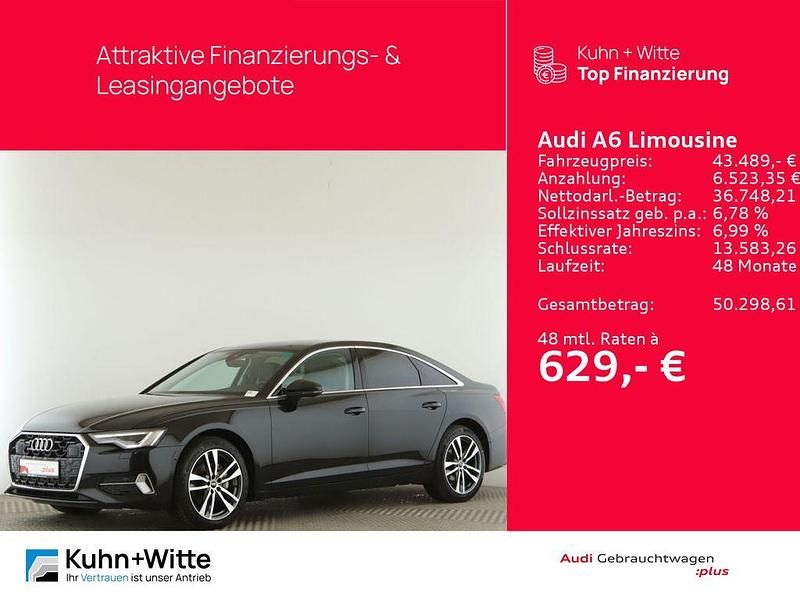 Schwarz Gebraucht 2024 Audi A6 Advanced Plus Limousine | 43.489 € (Etwas zu teuer) - Bild 1/3