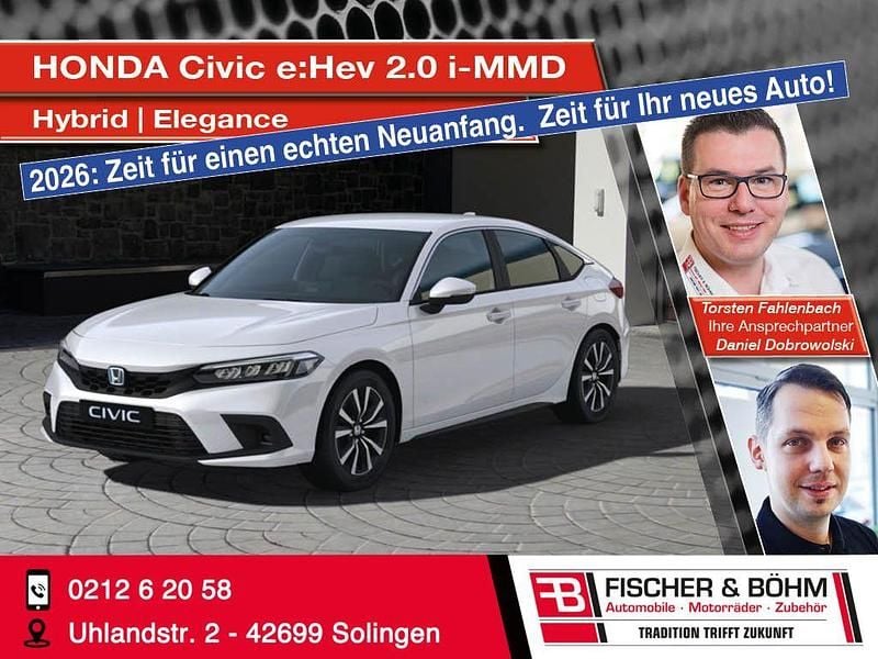 Weiß Neu 2025 Honda Civic Elegance Limousine | 34.790 € (Fairer Preis) - Bild 1/4
