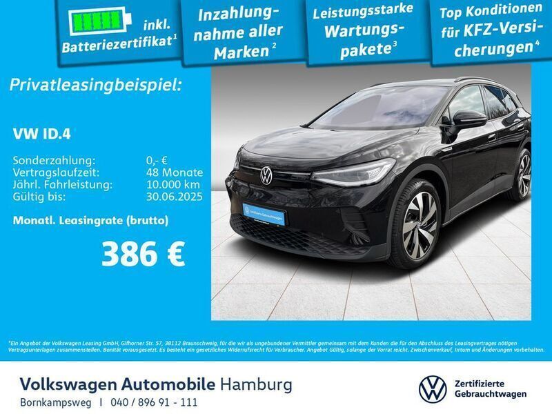 0e grenadillschwarz metallic Gebraucht 2023 VW ID.4 Pro Performance SUV | 39.222 € (Teuer) - Bild 1/3