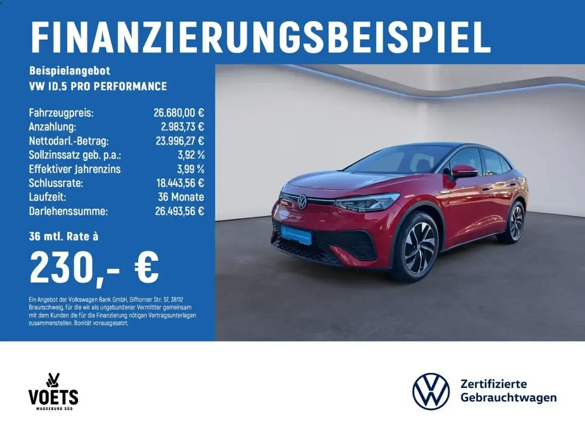Używany VW ID.5 Pro Performance 150 kW (204 KM) 2023 Czerwony SUV