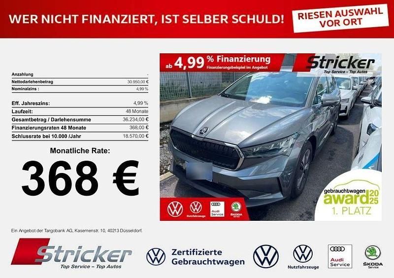 Graphitegrau metallic (metallic) Gebraucht 2023 Skoda Enyaq iV SUV | 30.949 € (Superpreis) - Bild 1/3