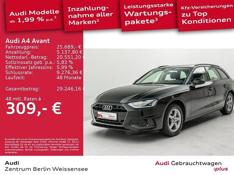 Brillantschwarz Gebraucht 2023 Audi A4 Sport Kombi | 25.689 € (Superpreis) - Bild 1/4