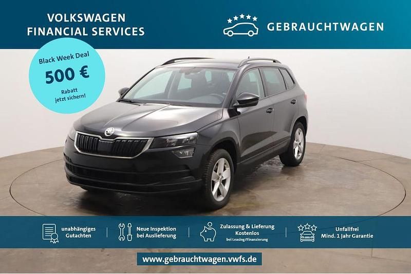 Schwarz Gebraucht 2021 Skoda Karoq Ambition SUV | 24.269 € (Superpreis) - Bild 1/4