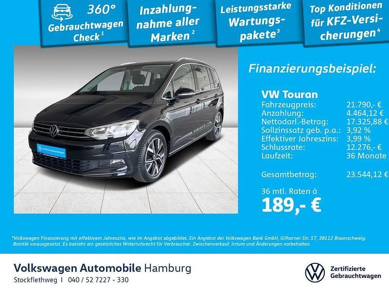2t deep black perleffekt Gebraucht 2021 VW Touran Highline Van / Kleinbus | 21.790 € (Superpreis) - Bild 1/3
