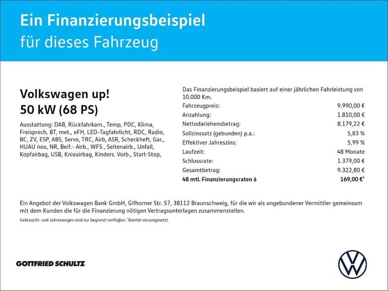 Gebraucht VW up! 68 PS (50 kW) 2021 Schwarz Kleinwagen