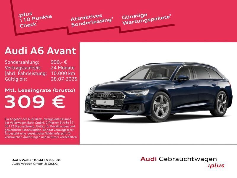 Blau Gebraucht 2024 Audi A6 S-Line Kombi | 57.790 € - Bild 1/3