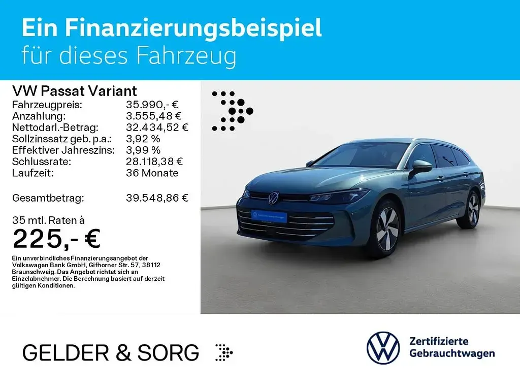 Gebraucht VW Passat Business 150 PS (110 kW) 2025 Maripositgrün metallic Kombi