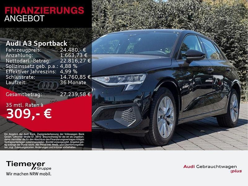 Schwarz Gebraucht 2023 Audi A3 Limousine | 24.480 € (Guter Preis) - Bild 1/4