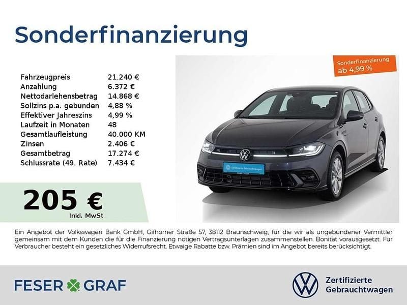 Rauchgrau metallic Gebraucht 2024 VW Polo R-line Limousine | 21.240 € (Guter Preis) - Bild 1/2