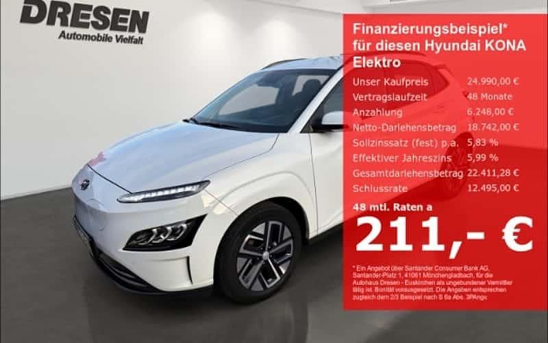 Weiss Gebraucht 2022 Hyundai Kona Trend SUV | 24.990 € (Teuer) - Bild 1/4