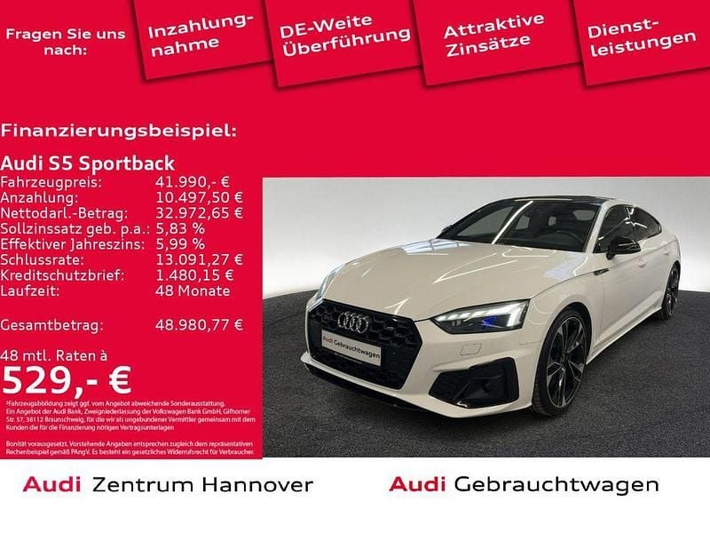 T9 ibisweiß Gebraucht 2022 Audi S5 Sportback Ambiente Kleinwagen | 41.990 € (Guter Preis) - Bild 1/4