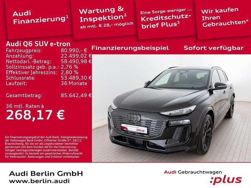 Mythosschwarz metallic Gebraucht 2025 Audi Q6 e-tron Ambiente SUV | 80.990 € - Bild 1/3