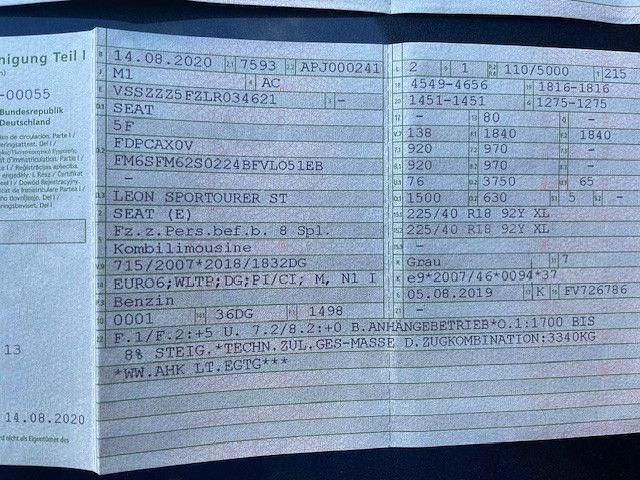 Second-hand Seat Leon Style 150 CP (110 kW) 2020 Gri Berlinǎ