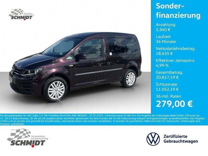 Violett Gebraucht 2020 VW Caddy Trendline Van / Kleinbus | 23.975 € (Fairer Preis) - Bild 1/4