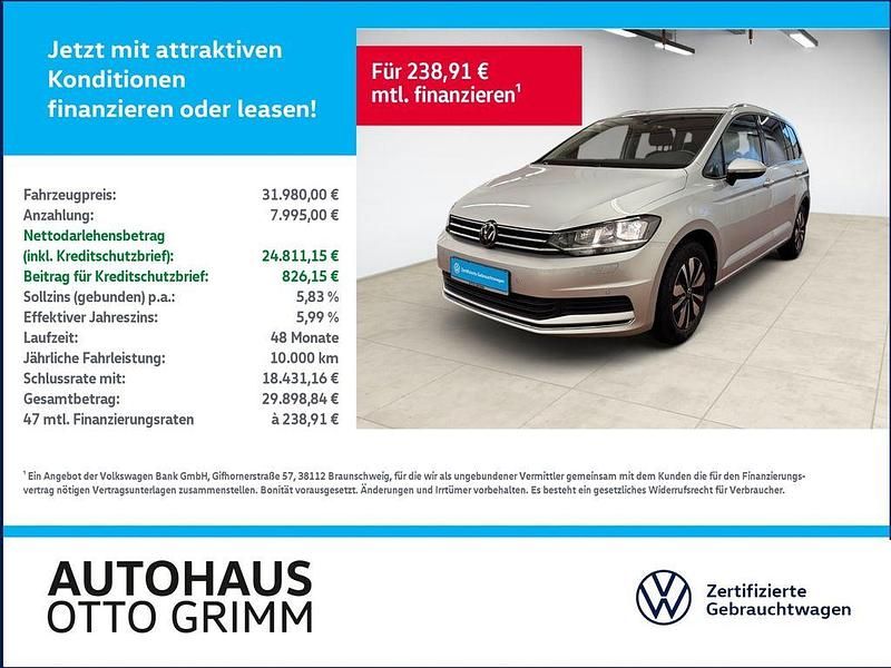 Silber (reflexsilber metallic) Gebraucht 2023 VW Touran Move Van / Kleinbus | 31.980 € (Guter Preis) - Bild 1/4