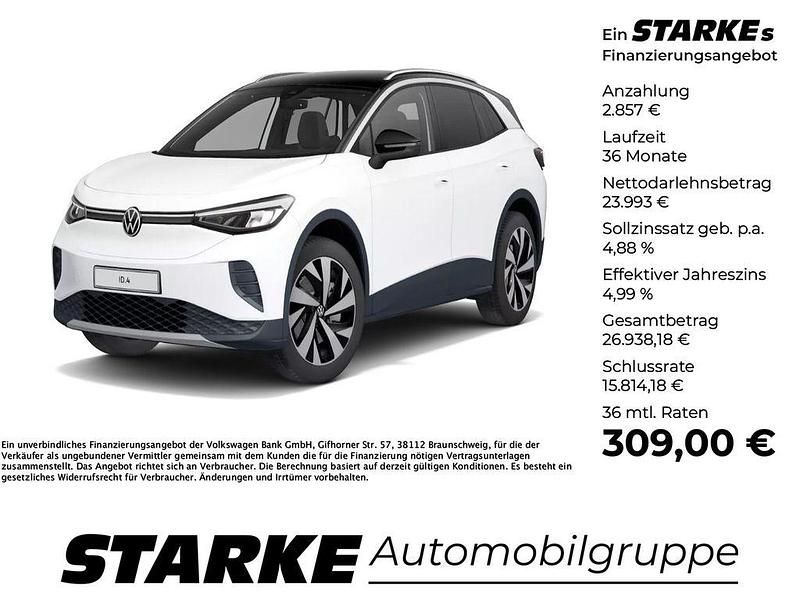 Weiß Gebraucht 2021 VW ID.4 Pro Performance SUV | 26.850 € (Fairer Preis) - Bild 1/4