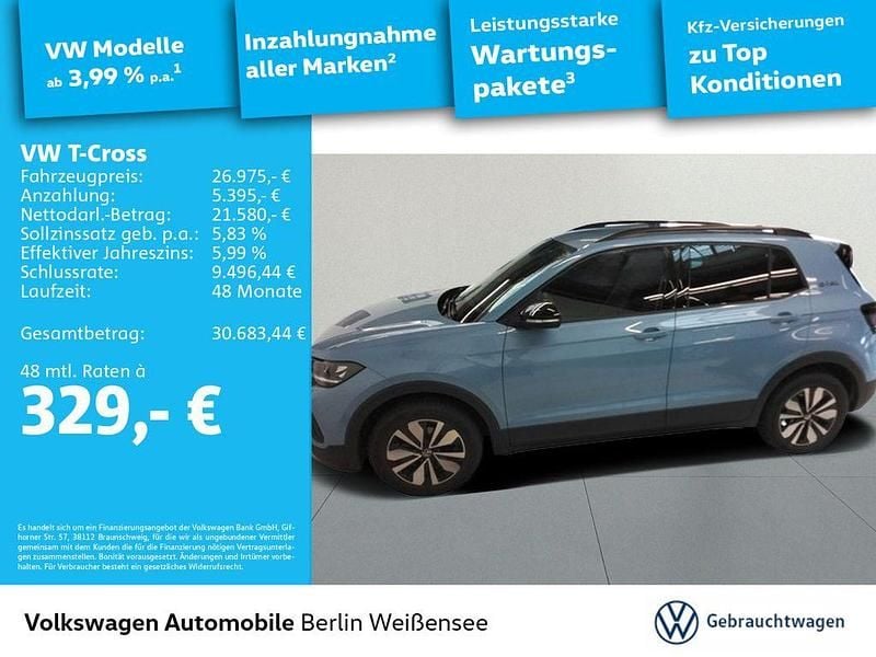 Clear blue metallic Gebraucht 2025 VW T-Cross Goal SUV | 26.975 € (Guter Preis) - Bild 1/4
