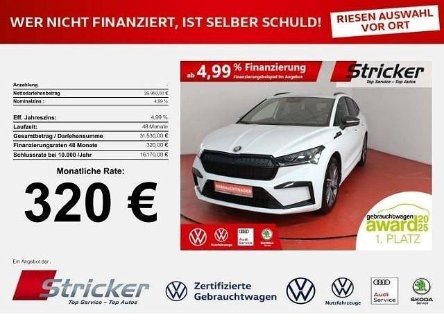 Moonweiss metallic (metallic) Gebraucht 2021 Skoda Enyaq iV SportLine SUV | 26.950 € (Guter Preis) - Bild 1/4