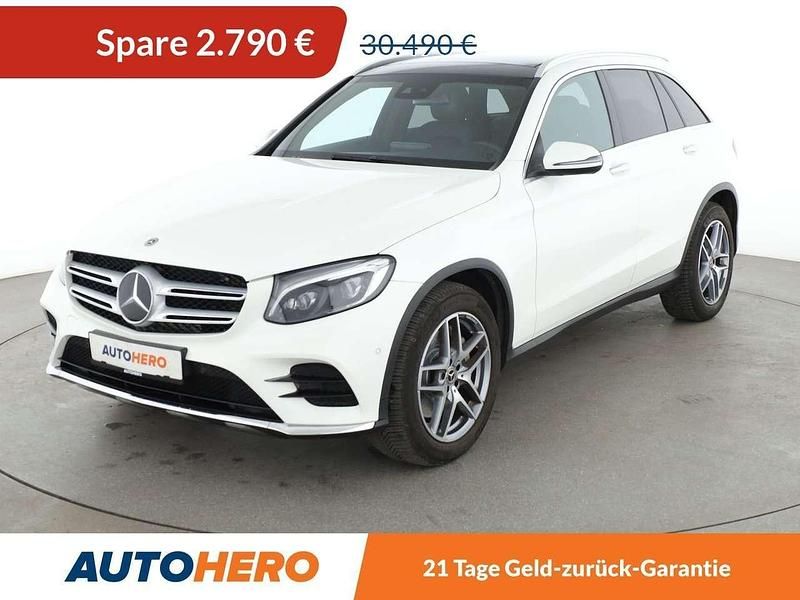 Polarweiss Gebraucht 2018 Mercedes GLC220 AMG line SUV | 27.700 € (Guter Preis) - Bild 1/3