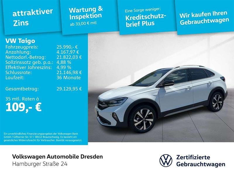 Pure white schwarz Gebraucht 2025 VW Taigo Style SUV | 24.990 € (Fairer Preis) - Bild 1/4