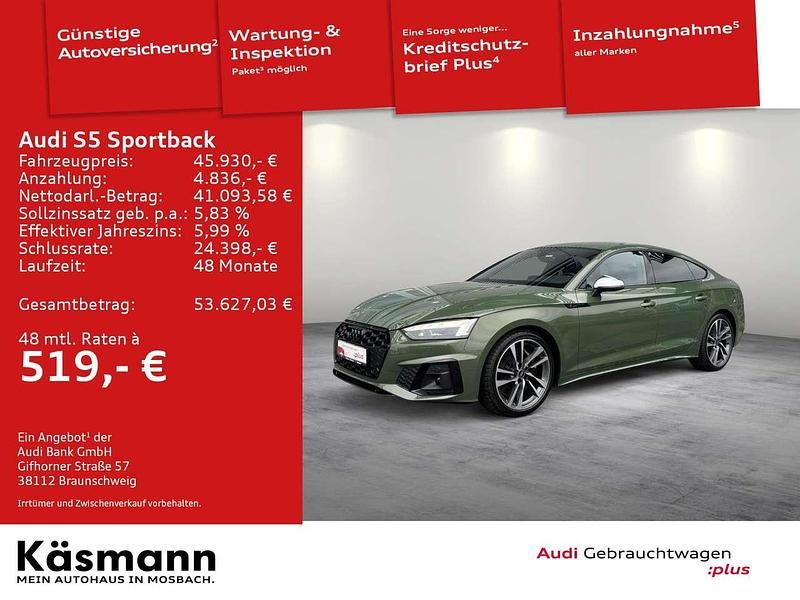 Gebraucht Audi S5 341 PS (250 kW) 2022 Distriktgrün metallic Coupé