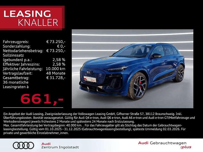 Blau Gebraucht 2024 Audi Q6 e-tron Edition .1 SUV | 73.250 € (Guter Preis) - Bild 1/3