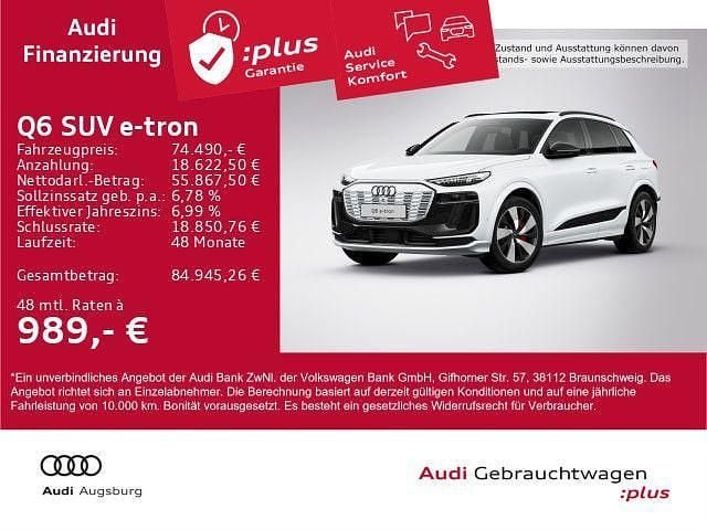 Gletscherweiß metallic Gebraucht 2025 Audi Q6 e-tron S-Line SUV | 74.490 € (Guter Preis) - Bild 1/4